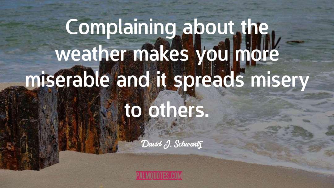 David J. Schwartz Quotes: Complaining about the weather makes