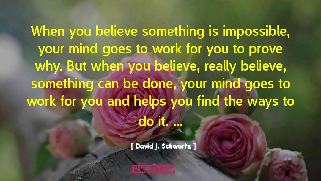 David J. Schwartz Quotes: When you believe something is