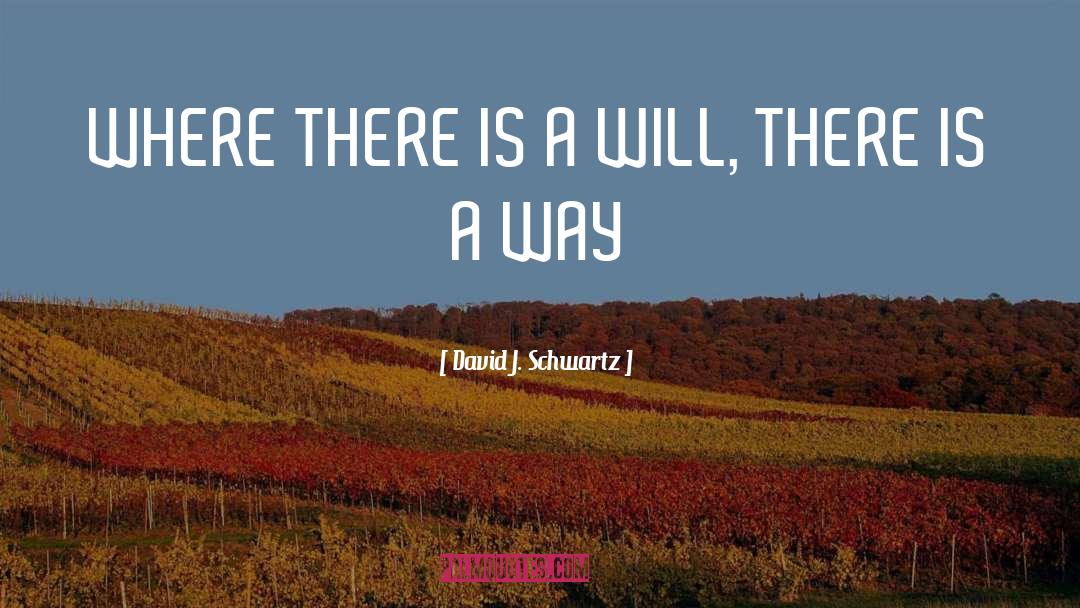 David J. Schwartz Quotes: WHERE THERE IS A WILL,