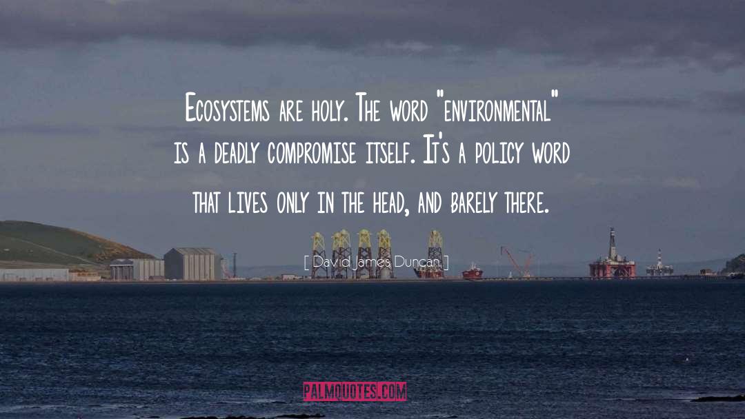 David James Duncan Quotes: Ecosystems are holy. The word