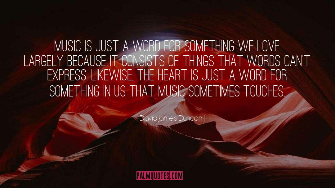 David James Duncan Quotes: Music is just a word