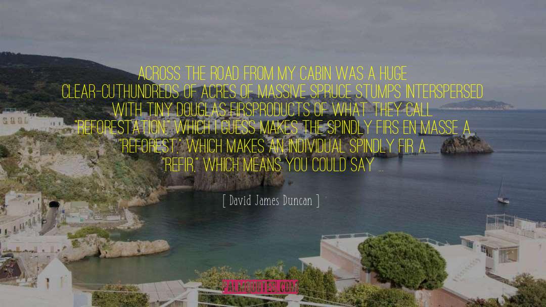 David James Duncan Quotes: Across the road from my