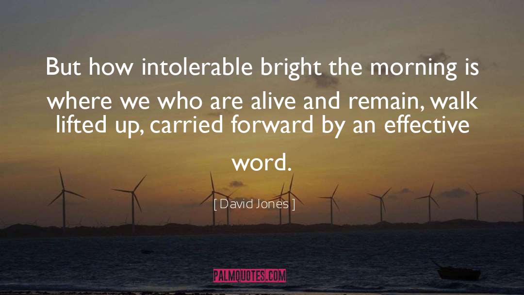 David Jones Quotes: But how intolerable bright the