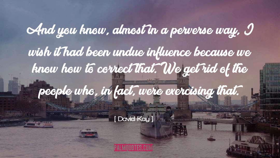 David Kay Quotes: And you know, almost in