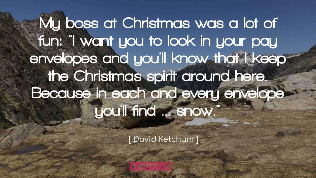David Ketchum Quotes: My boss at Christmas was
