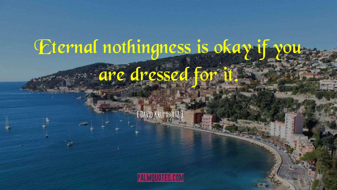 David Krumholtz Quotes: Eternal nothingness is okay if