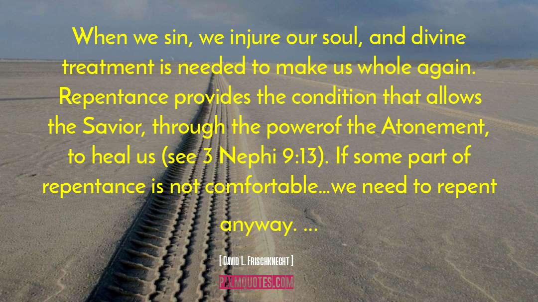 David L. Frischknecht Quotes: When we sin, we injure