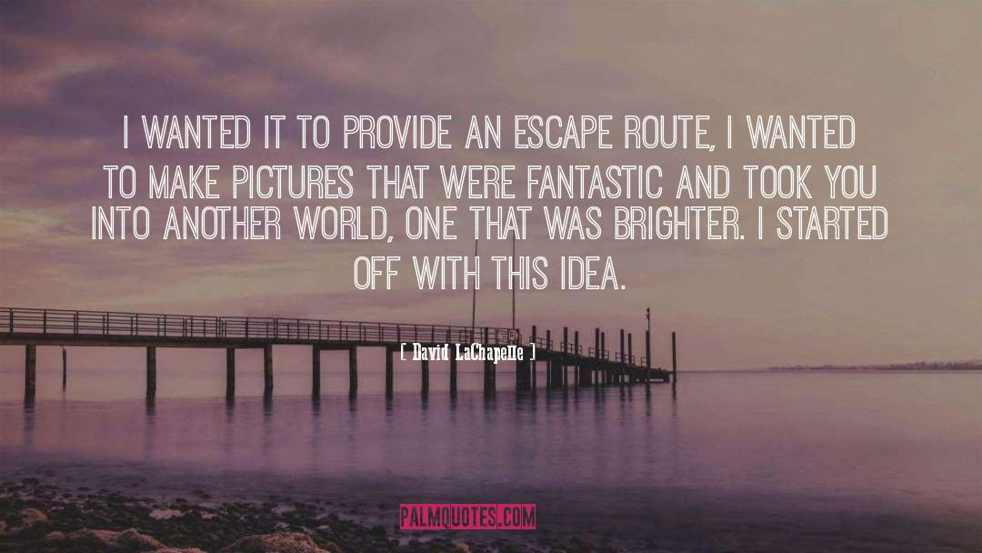 David LaChapelle Quotes: I wanted it to provide