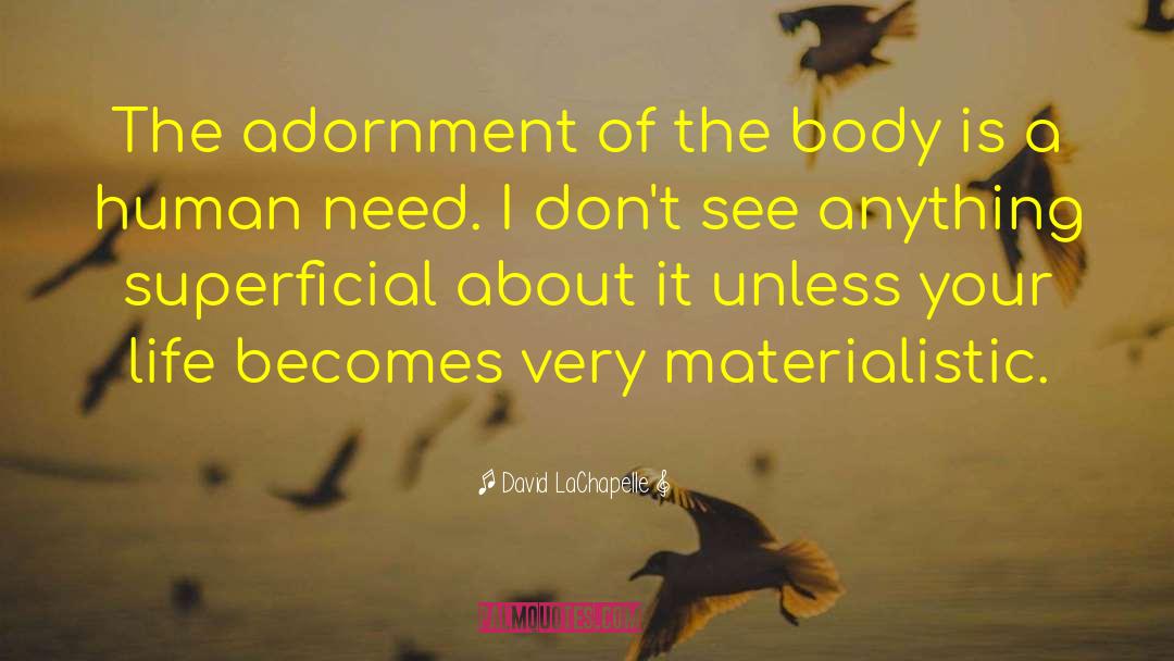 David LaChapelle Quotes: The adornment of the body