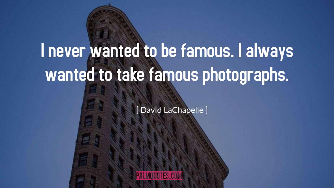 David LaChapelle Quotes: I never wanted to be