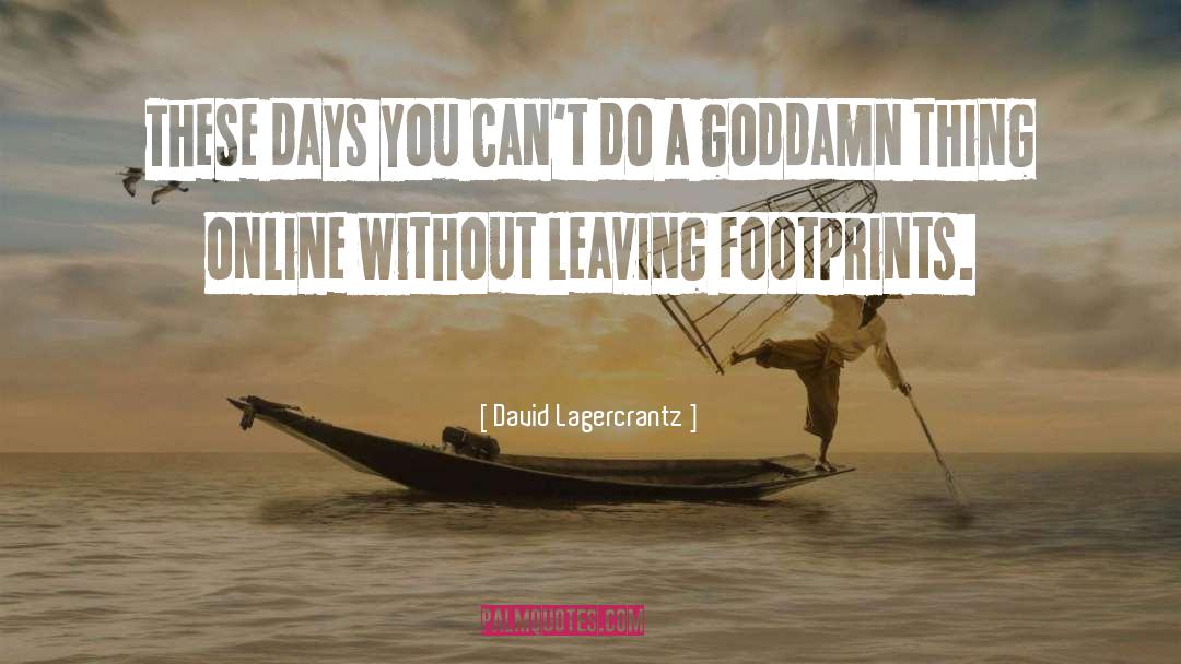 David Lagercrantz Quotes: These days you can't do