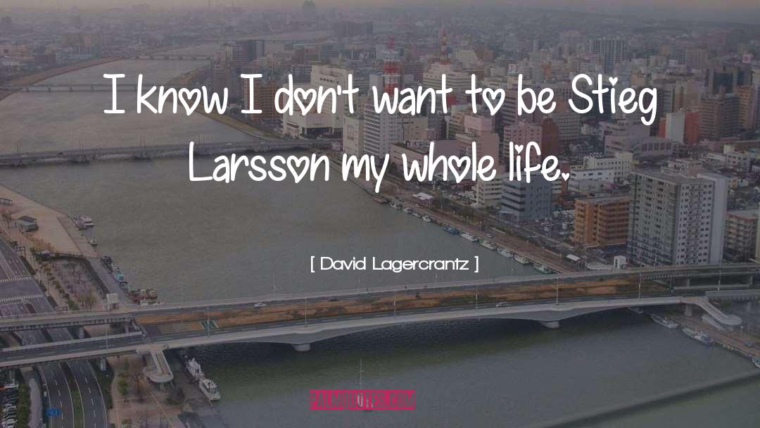 David Lagercrantz Quotes: I know I don't want