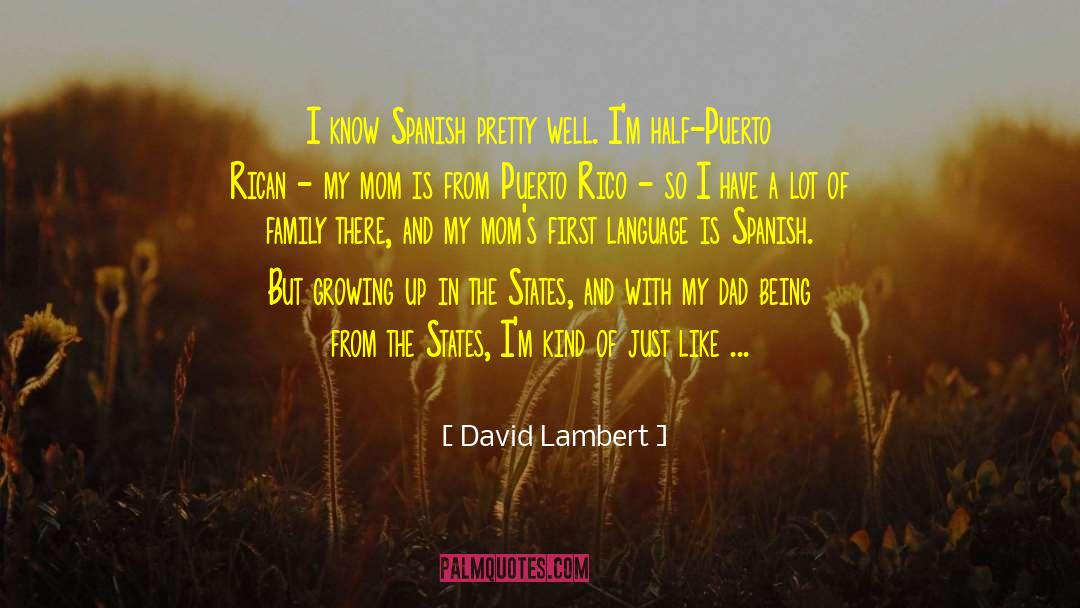 David Lambert Quotes: I know Spanish pretty well.