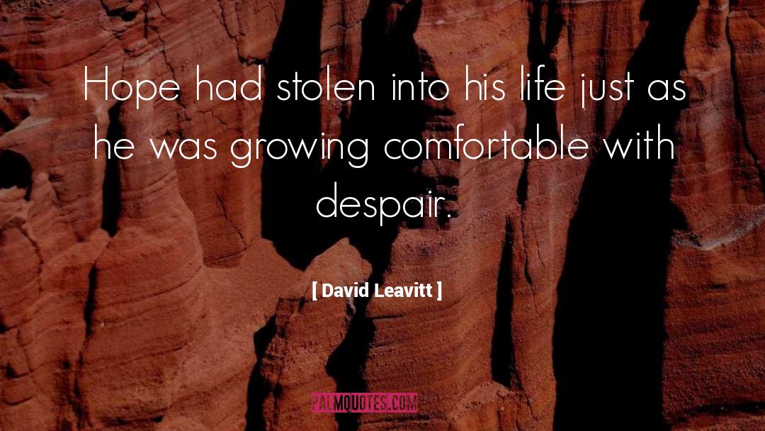 David Leavitt Quotes: Hope had stolen into his