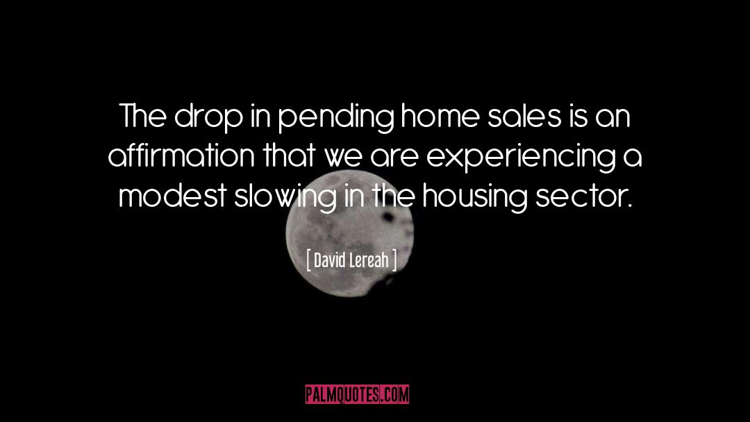 David Lereah Quotes: The drop in pending home