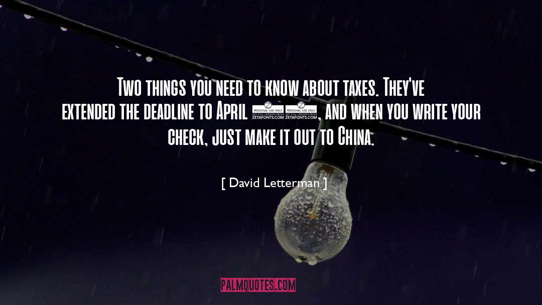 David Letterman Quotes: Two things you need to