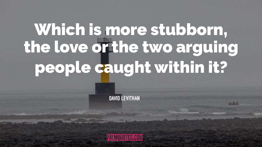 David Levithan Quotes: Which is more stubborn, the