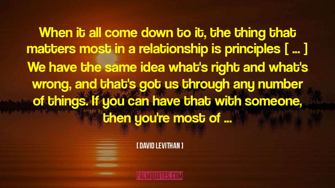 David Levithan Quotes: When it all come down