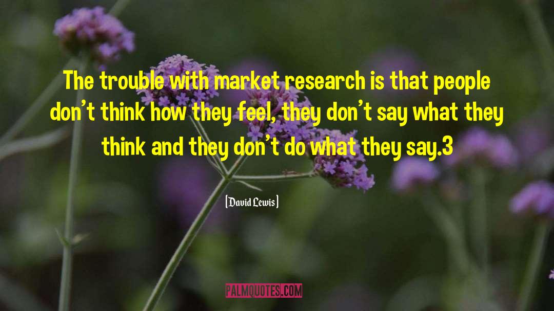 David Lewis Quotes: The trouble with market research