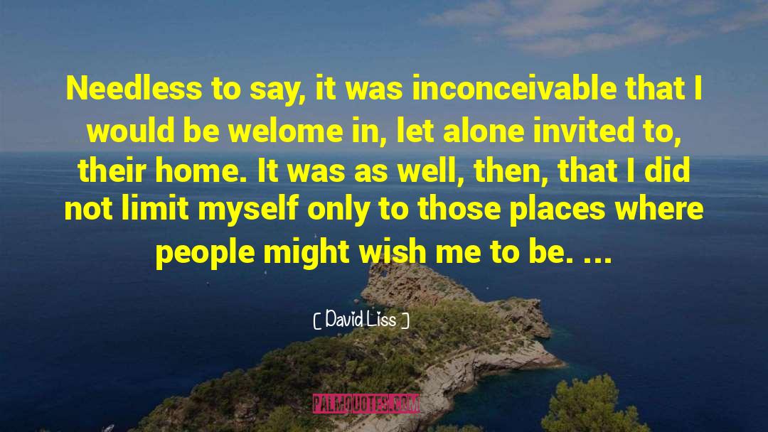 David Liss Quotes: Needless to say, it was