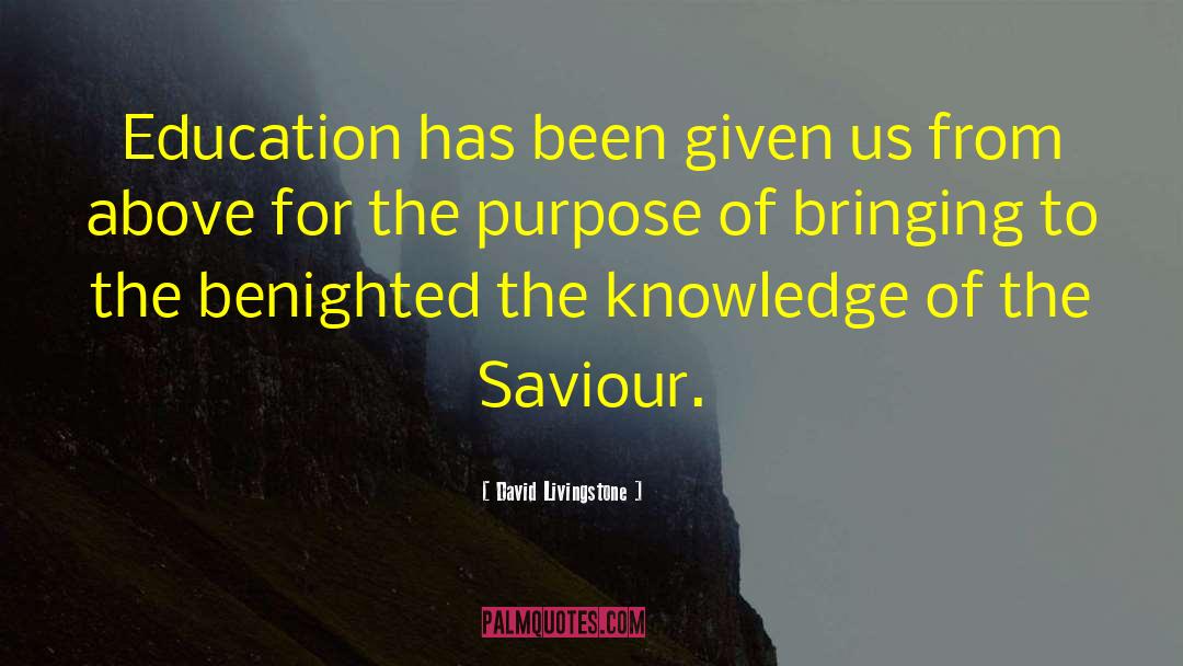 David Livingstone Quotes: Education has been given us