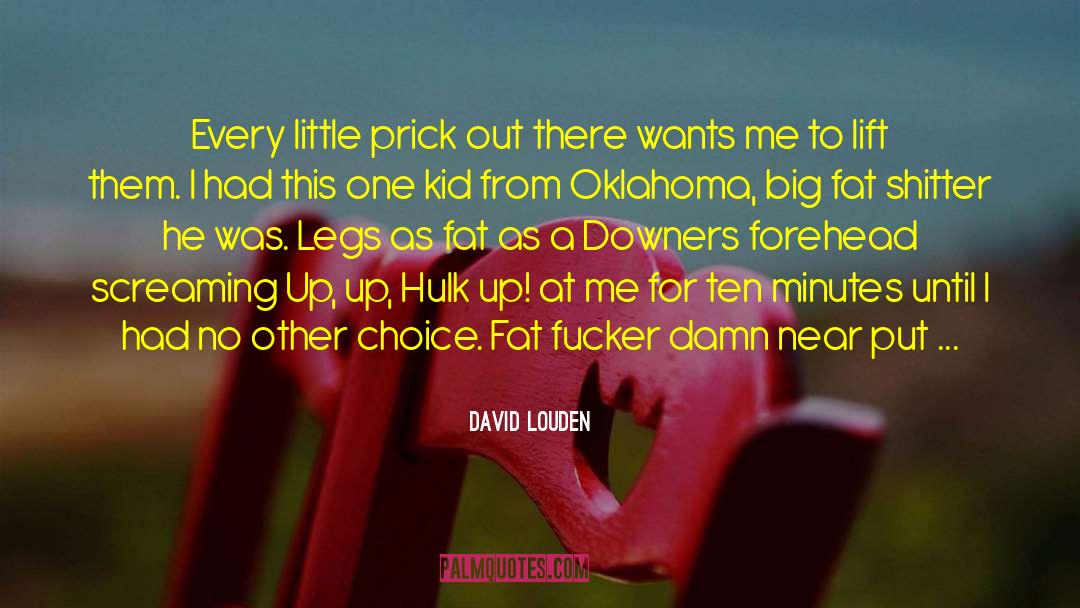 David Louden Quotes: Every little prick out there