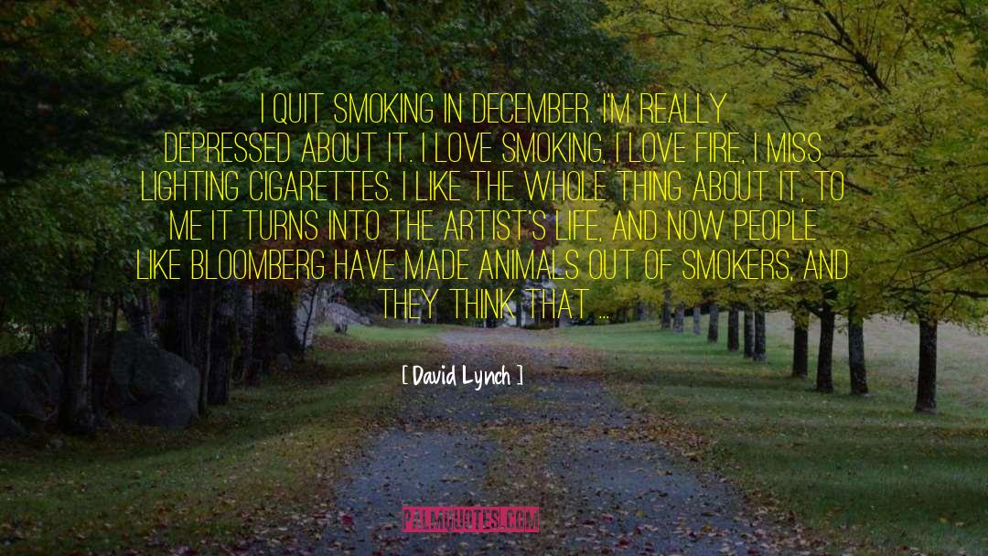 David Lynch Quotes: I quit smoking in December.