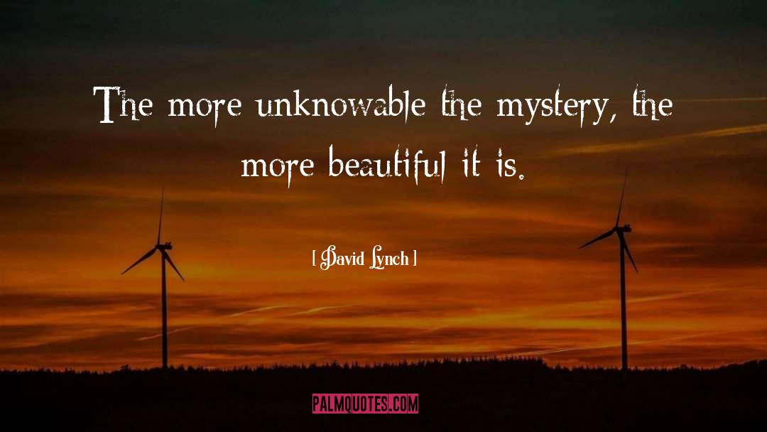 David Lynch Quotes: The more unknowable the mystery,