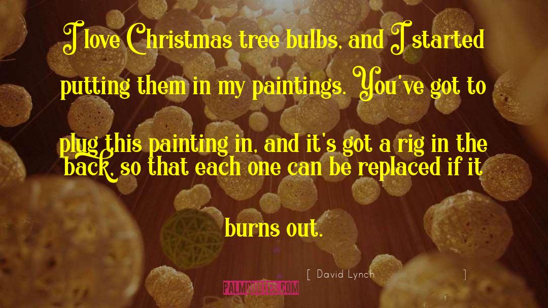 David Lynch Quotes: I love Christmas tree bulbs,