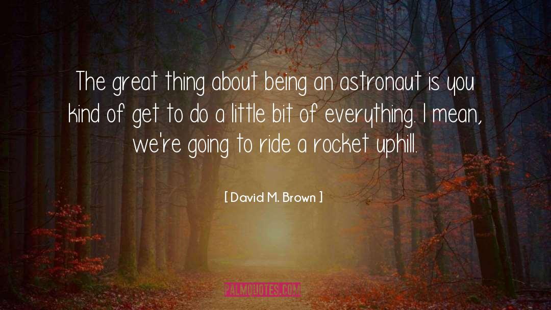 David M. Brown Quotes: The great thing about being