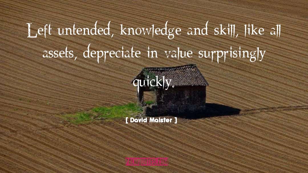 David Maister Quotes: Left untended, knowledge and skill,