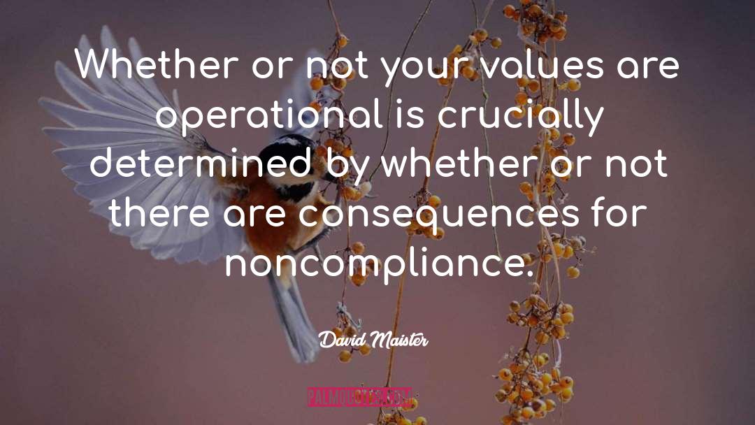 David Maister Quotes: Whether or not your values