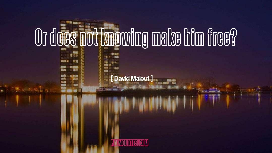 David Malouf Quotes: Or does not knowing make