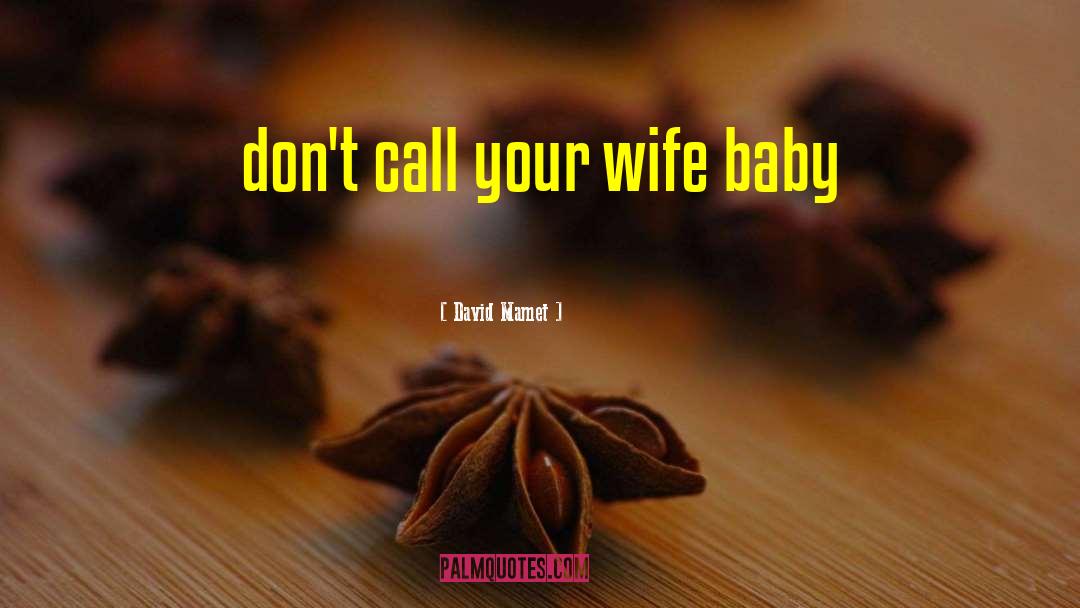 David Mamet Quotes: don't call your wife baby