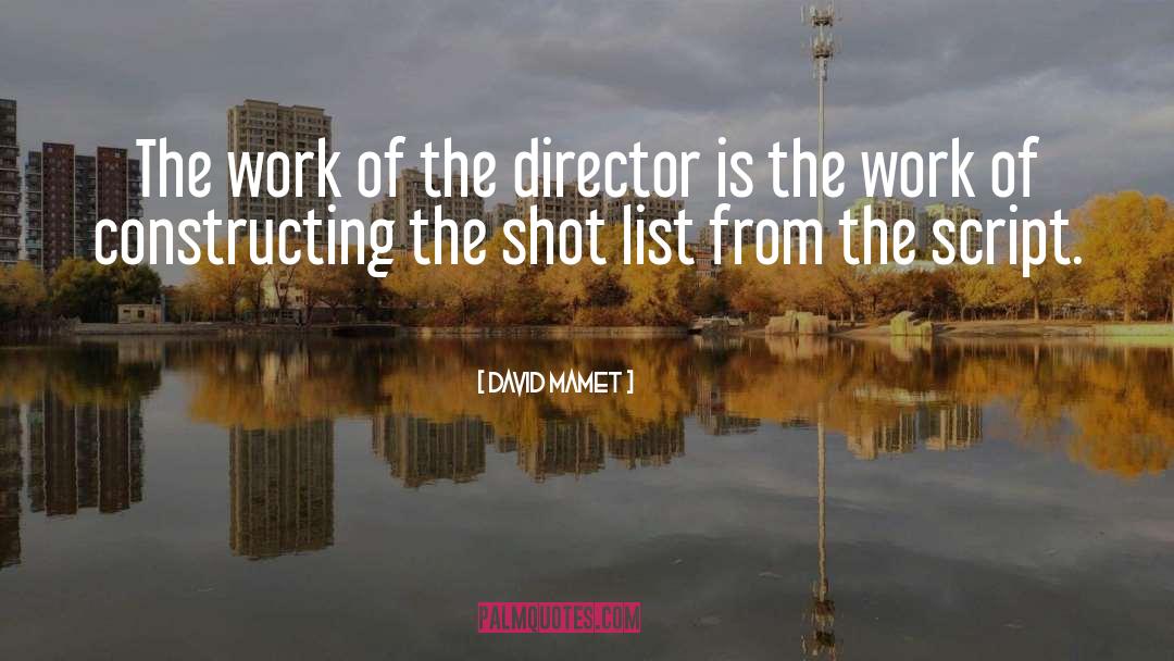 David Mamet Quotes: The work of the director