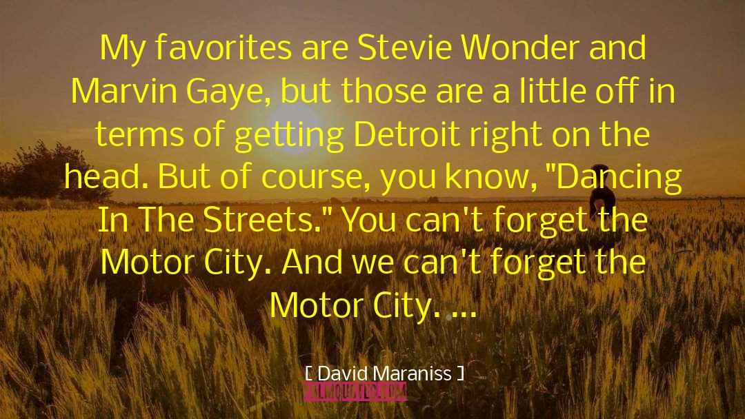 David Maraniss Quotes: My favorites are Stevie Wonder