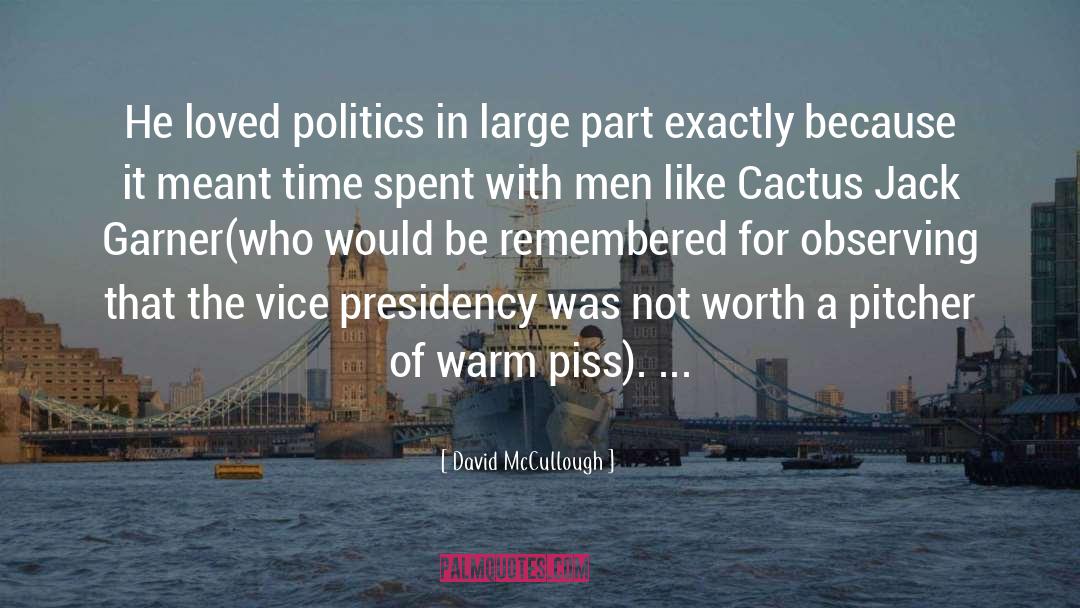 David McCullough Quotes: He loved politics in large