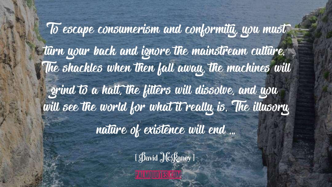 David McRaney Quotes: To escape consumerism and conformity,