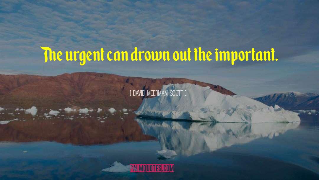 David Meerman Scott Quotes: The urgent can drown out