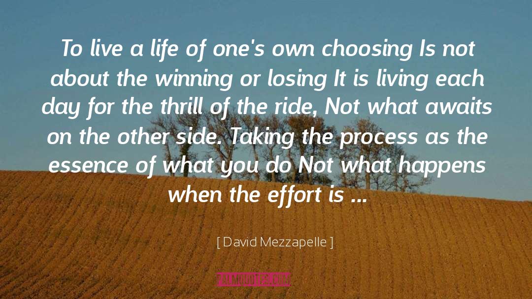 David Mezzapelle Quotes: To live a life of