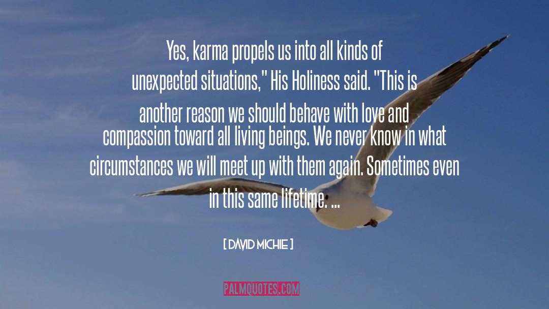 David Michie Quotes: Yes, karma propels us into