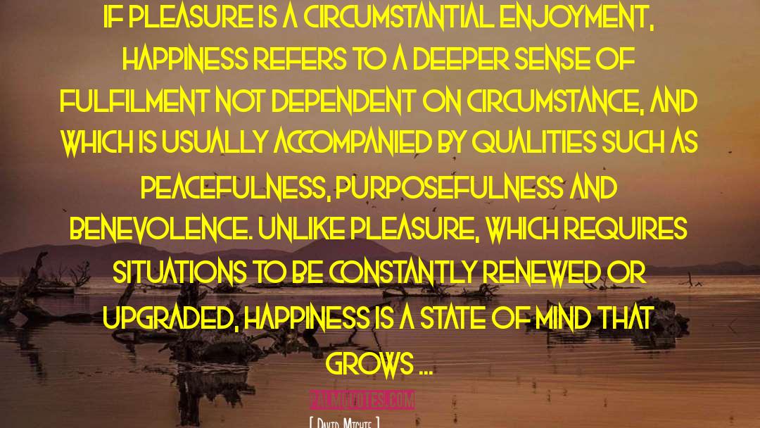 David Michie Quotes: If pleasure is a circumstantial