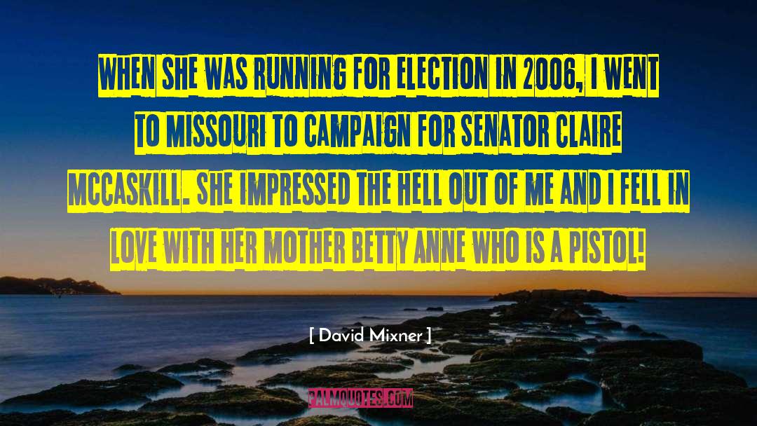 David Mixner Quotes: When she was running for