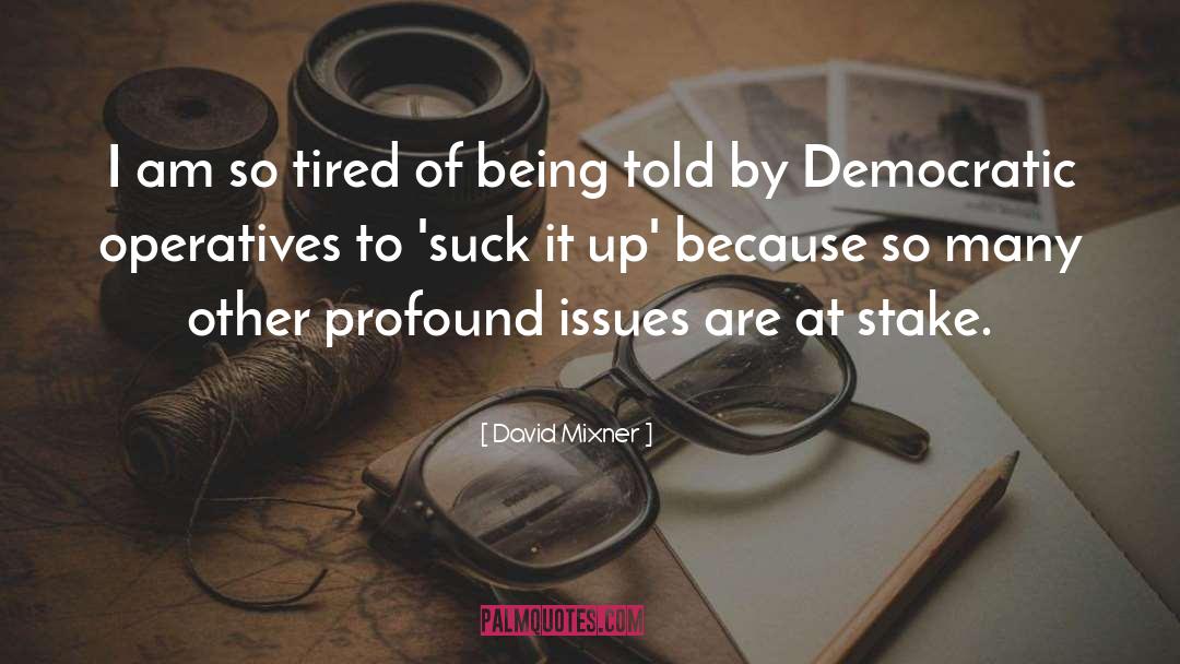 David Mixner Quotes: I am so tired of
