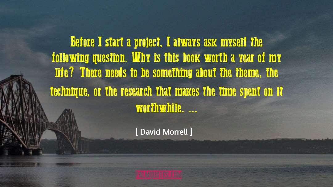 David Morrell Quotes: Before I start a project,