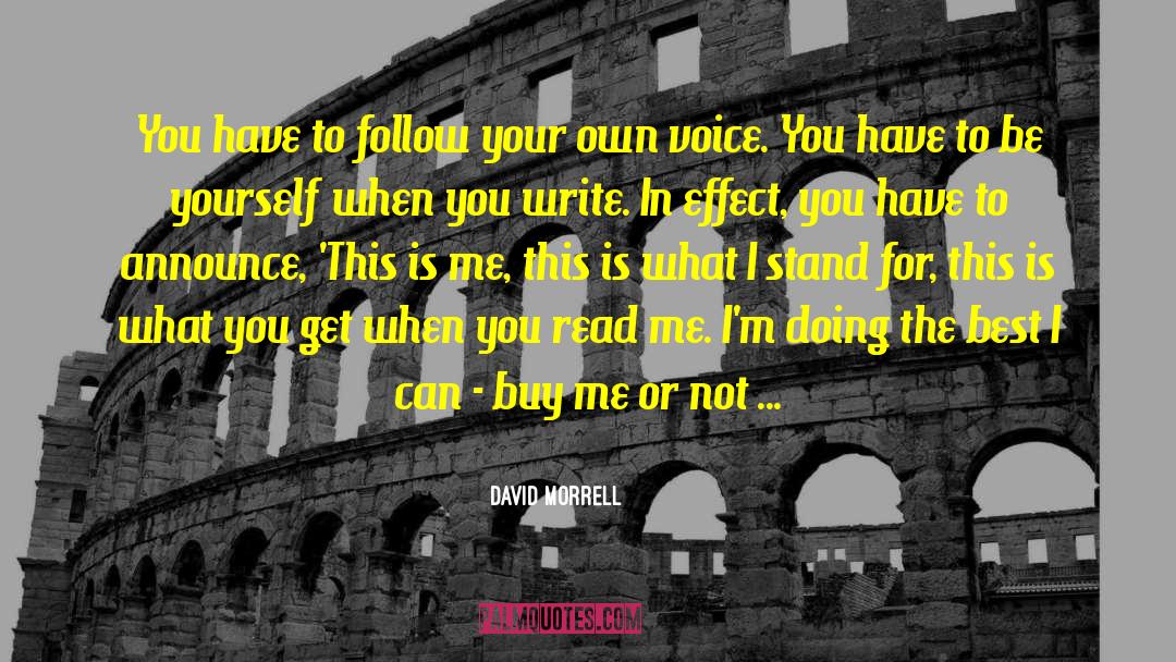 David Morrell Quotes: You have to follow your