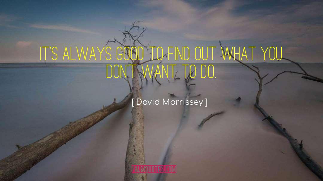 David Morrissey Quotes: It's always good to find