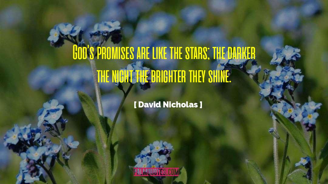 David Nicholas Quotes: God's promises are like the
