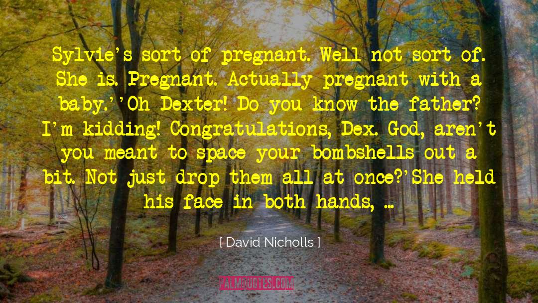 David Nicholls Quotes: Sylvie's sort of pregnant. Well