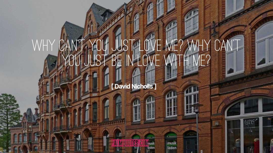 David Nicholls Quotes: Why can't you just love